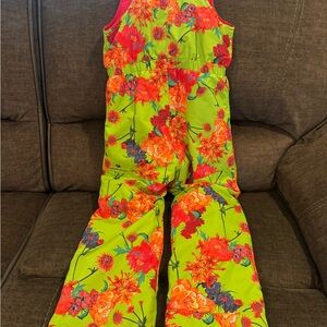 Obermeyer Green Floral Jumpsuit size 8